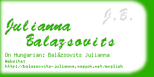 julianna balazsovits business card