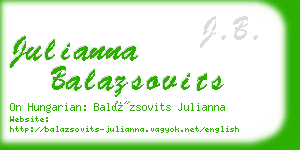 julianna balazsovits business card